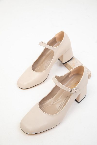 SOHO Beige Women's Classic Heeled Shoes 18447
