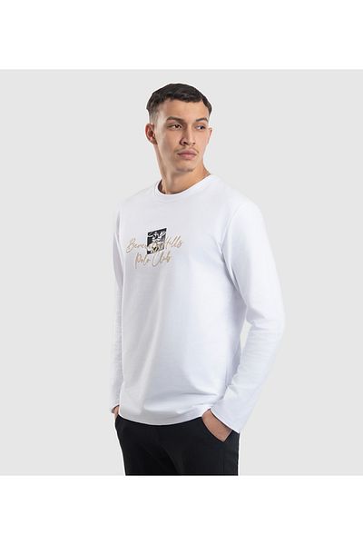 Beverly Hills Polo Club Bp T-Bh-704 Model White Sweatshirt