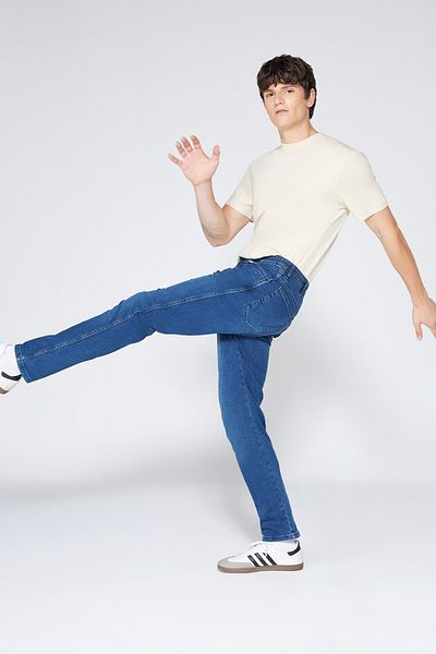 WRANGLER Pánské modré bavlněné strečové džíny - nízký pas, Slim Fit Slim Fit džíny