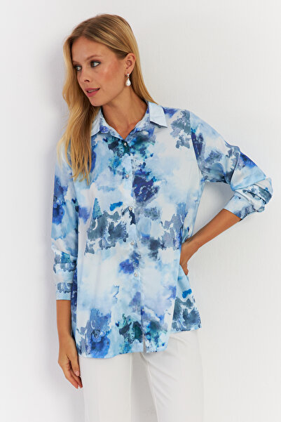 Cool & Modest Cămașă de damă cu model Blue Stone - MLVF9