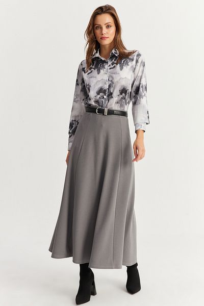 Cool & Modest Grauer Glockenrock für Damen, Modell MLON3005