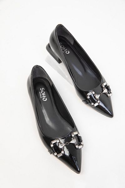 SOHO Schwarze Lackleder-Damenschuhe mit Absatz - 19733