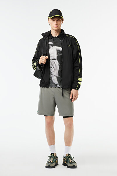 Lacoste Μπουφάν Μαύρο/Lime-6Vt Ανδρικό