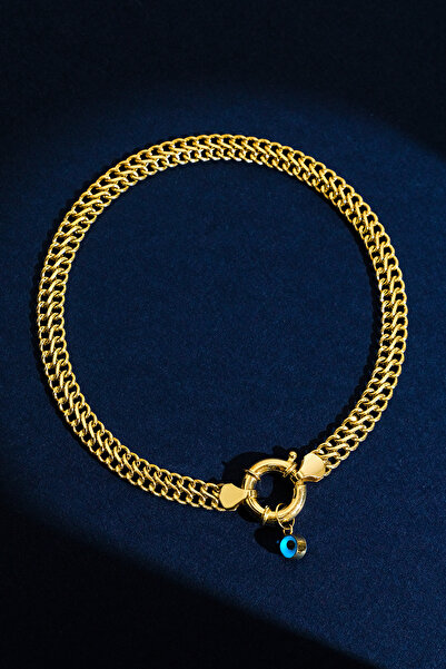 Fiyonk Kuyumculuk 14 Ayar Altın Nazar Boncuklu Viyana Otto Bileklik