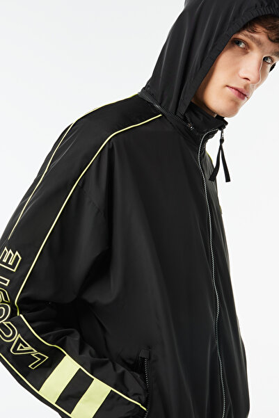 Lacoste Μπουφάν Μαύρο/Lime-6Vt Ανδρικό