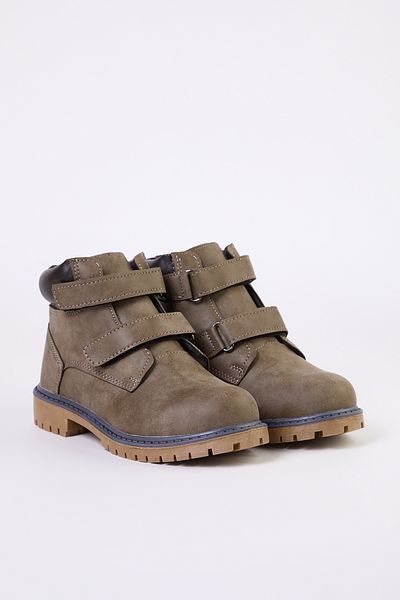 TRENDYOL SHOES Hnědé velké/malé chlapecké dětské boty na suchý zip TAKAW25BO00048