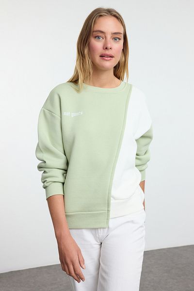 Trendyol Collection Pletená mikina s mintovým potiskem, základní model Twoaw21Sw0150