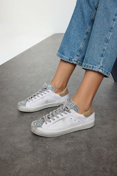 TRENDYOL SHOES Retro-Sneakers für Damen in Weiß mit Glitzer - Takaw25sn00007