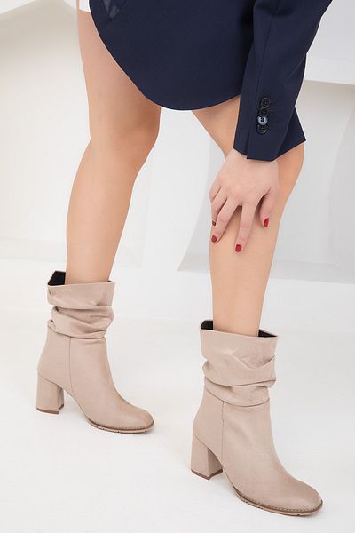SOHO Suede Γυναικείες Μπότες - Χρώμα δέρματος, Μοντέλο 19822