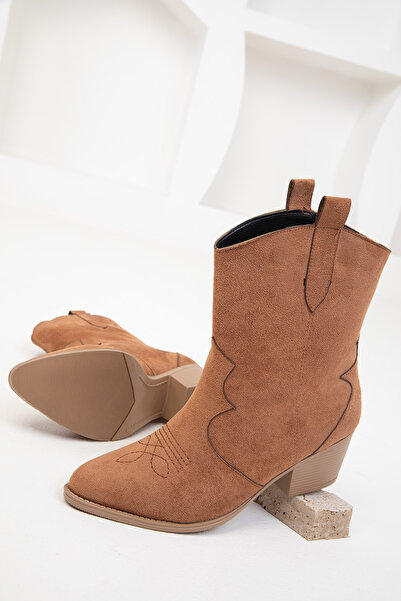 SOHO Tan Suede Dámské boty - 19820 Model Bootie