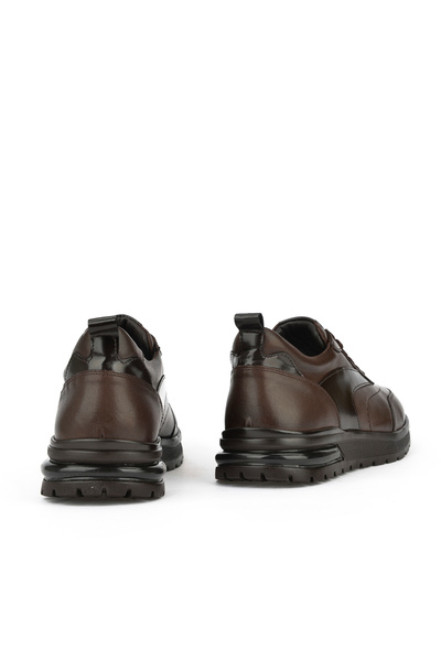 Ziya Genuine Leather Men's Sneakers - 1431024 Z5400 Coffee