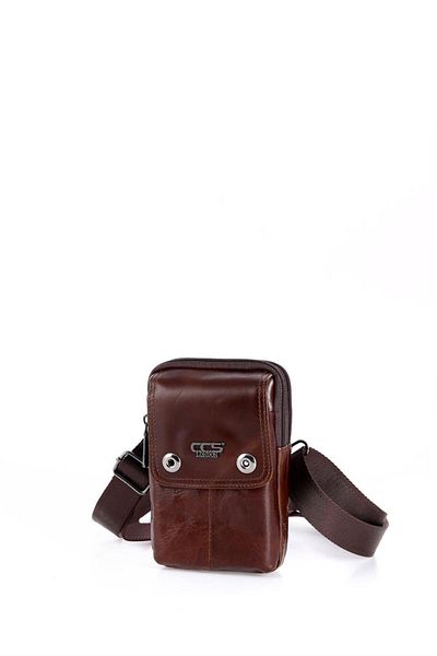 ÇÇS Men's Leather Crossbody Bag 31451 - Brown
