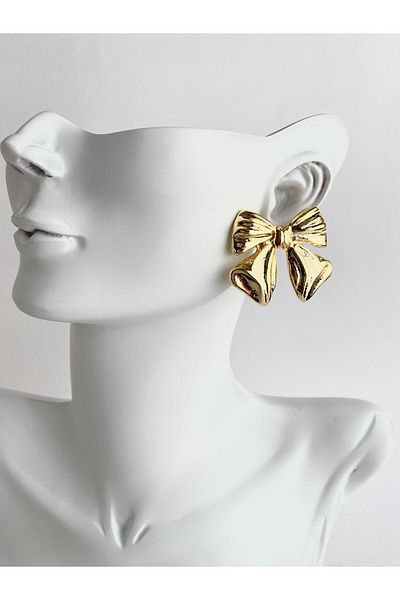 ı feel free more then ever that moment Design Bow Earrings