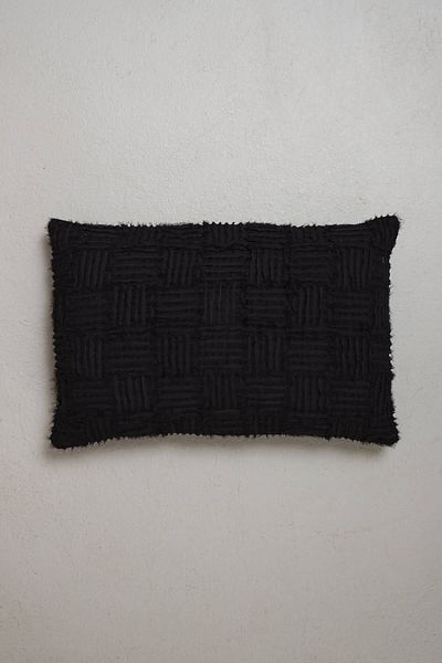 Peraluna Foam Pillow Chiffon Stripe Knitwear Pillow Case 60X40 cm - Black