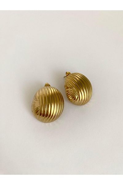 ı feel free more then ever that moment Steel Striped Vintage Earrings