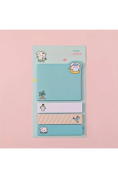 GUGUK مجموعة ملاحظات Post-it ذات 4 ألوان باللون الفيروزي - GGK-MBQ036
