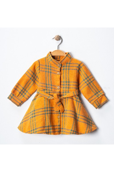 minikiss Oduncu Kumaş Kışlık Kız Çocuk Elbise