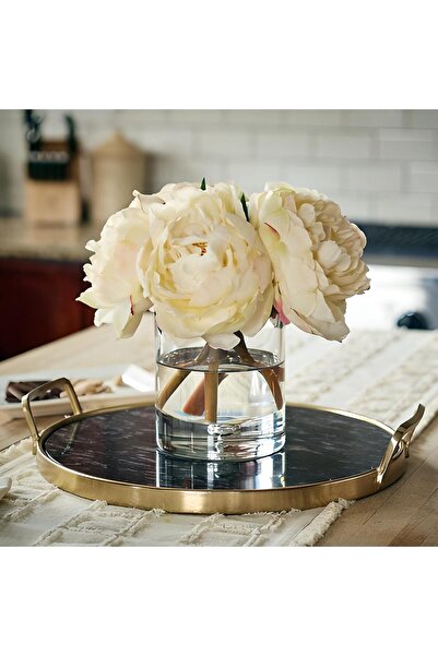 P H Panayır Home 1 Adet Cam Düz Masa Üstü Yuvarlak Vazo, Silindir Saksı Mumluk Dekoratif Aksesuar