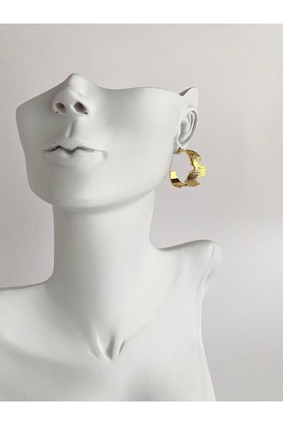 ı feel free more then ever that moment Special Design Zigzag Hoop Earrings