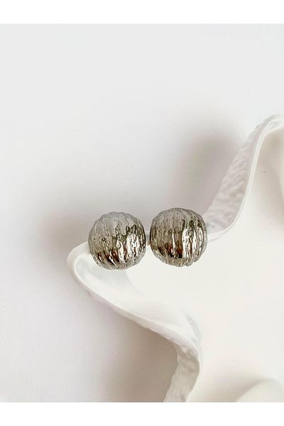 ı feel free more then ever that moment Silver Steel Ball Earrings