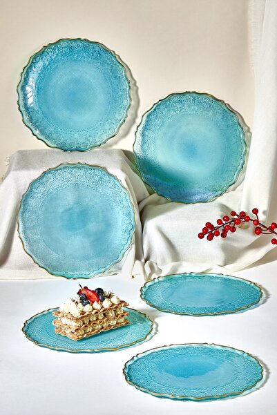 Lora Bianca Tapestry 6 Piece Cake/Cake/Dessert Plate Set