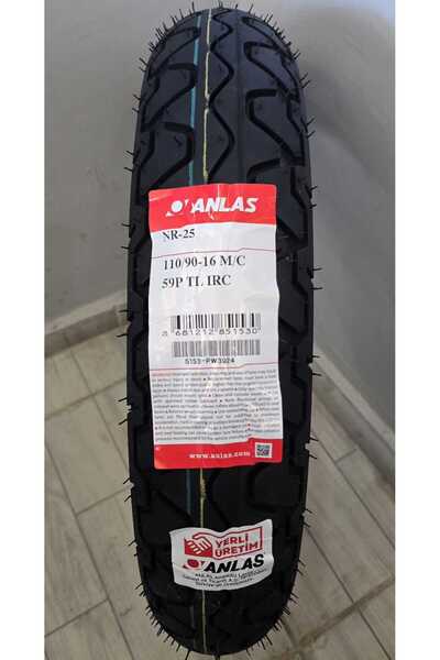 IRC 110/90-16 Tubeless - Dubleks Nr-25 Motorsiklet Lastik 2025 Üretim