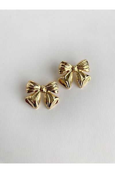 ı feel free more then ever that moment Design Bow Earrings