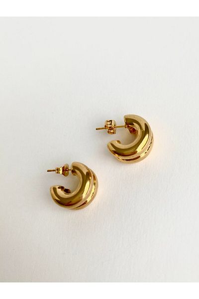 ı feel free more then ever that moment Steel Set of 2 Mini Hoop Earrings