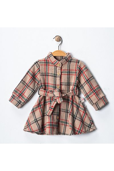 minikiss Lumberjack Fabric Winter Girl's Dress