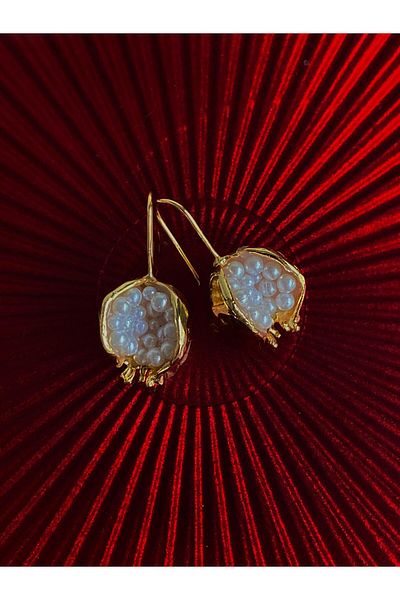 ı feel free more then ever that moment Special Design Fresh Water Pearl Pomegranate Abundance Earrings