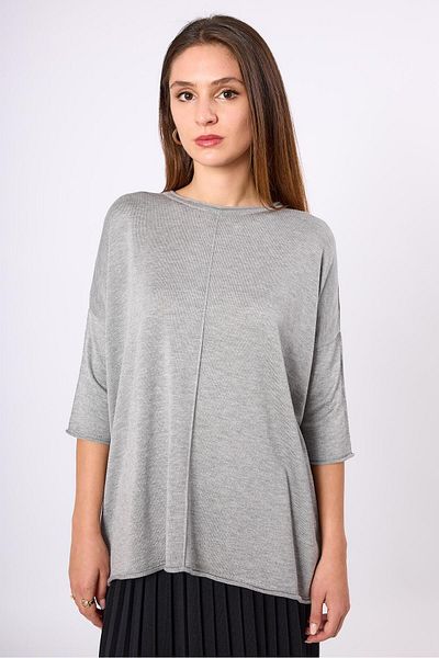 Peraluna Pulover de damă Helion Grey Melange - Loose Fit
