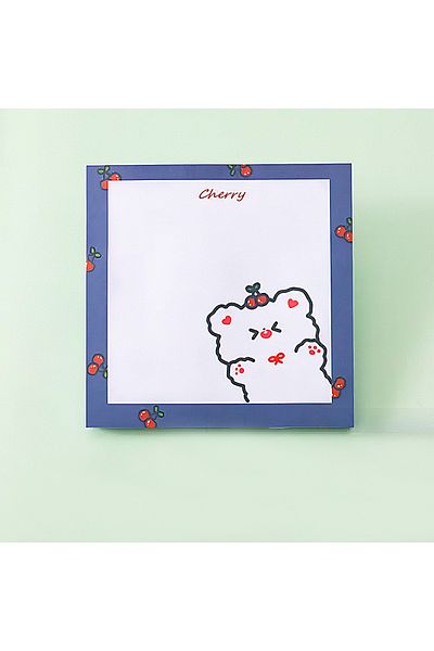 GUGUK Cherry Teddy Bear Themed Colorful Checkered Note Set (Ggk-Md064)