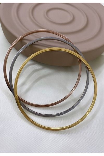 YASİN TOPÇU Steel 3-Piece Ajda Bracelet (Small Size)