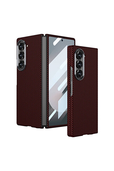 Rivor Samsung Galaxy Z Fold 6 Uyumlu Kılıf Kamera Korumalı Karbon Fiber Tasar...