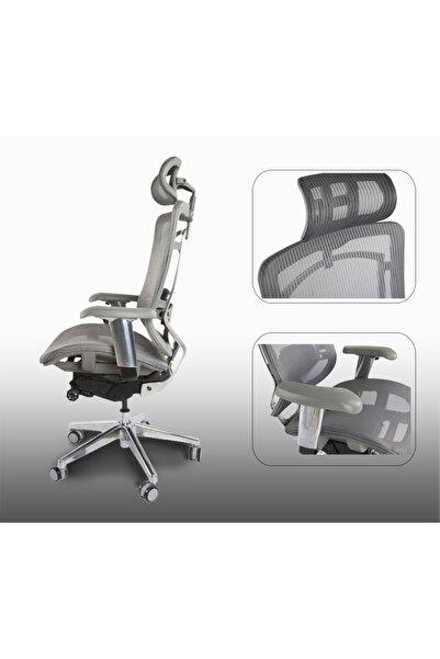 Mahmayi Silla 97729 Ergonomic High Back Office Chair - Adjustable, Grey, Modern Design