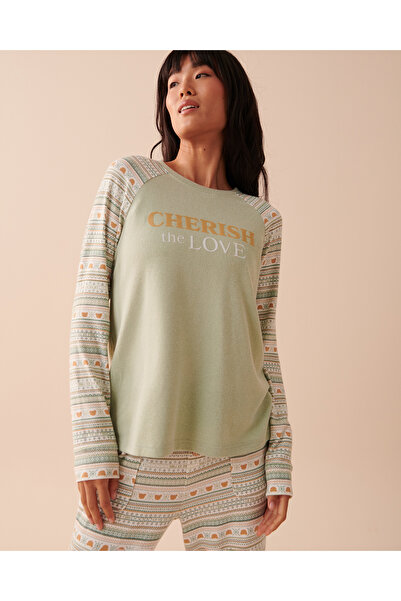 La Vie en Rose قميص Fair Isle Crew Neck المصنوع من ألياف معاد تدويرها