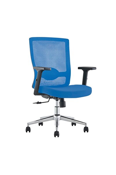 Mahmayi كرسي مكتب شبكي أزرق Sleekline - مريح، قابل للتعديل، دوار، منتصف الظهر