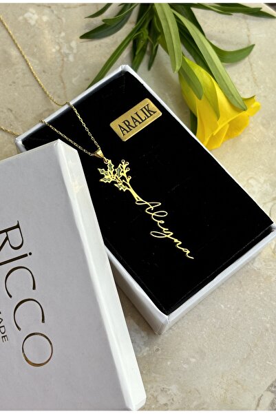 Ricco Jewellery 14 K Gold Kaplama 925 Ayar Gümüş Doğduğun Ay Yeşeren Çiçekli ...
