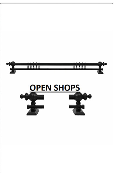 Happys Black Single Rail Wooden Rustic Curtain Hanger and Aluminum Rustic Tube 250 cm