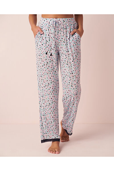 La Vie en Rose بنطال جيرسي ناعم مزين بالدانتيل