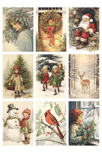 Anime Marketi سلسلة بطاقات صور بريدية مكونة من 9 قطع بطابع الحنين للعام الجدي...