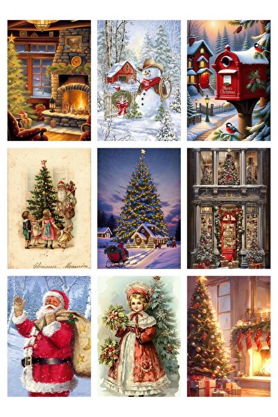 Anime Marketi سلسلة بطاقات صور بريدية مكونة من 9 قطع بطابع الحنين للعام الجدي...