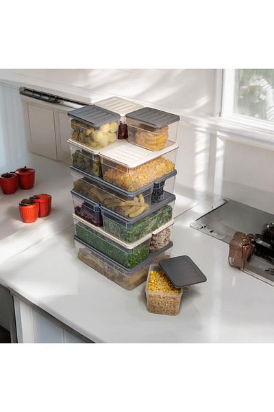 Nesto Home 13 Colorful Deep Refrigerator Organizer Freezer and Microwave Storage Container 1X53004X2500 4X2470 4X1100