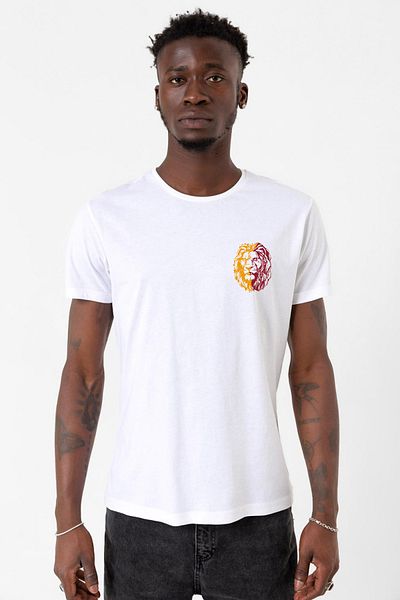 Tshirthane Κίτρινο κόκκινο λιοντάρι λευκό ανδρικό μπλουζάκι ποδηλασίας