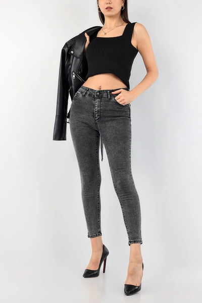 ButikDina ALL Жіночі не вицвітаючі підтягуючі джинси-скінні з еластичною талією