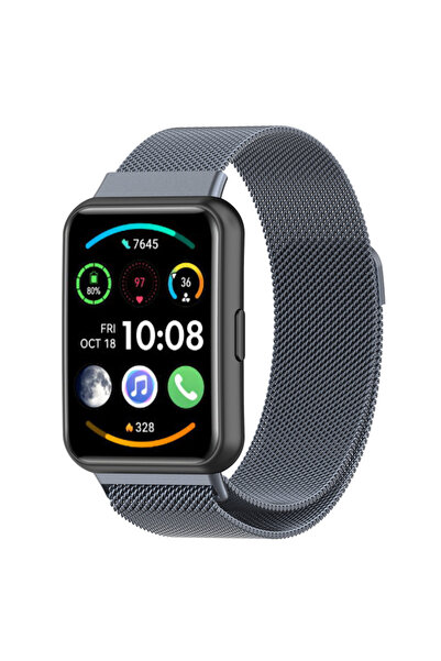 UnDePlus Huawei Watch Fit 2 Kordon Milano Loop Metal Kordon Gri