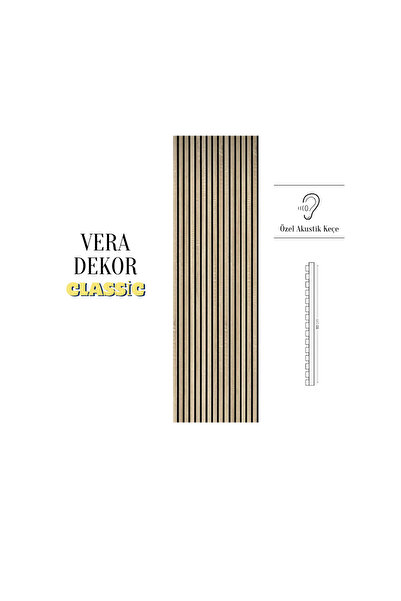 VERA DEKOR VERADEKOR SAFİR 60X275 cm Meşe Renk Akustik Ahşap Duvar Paneli