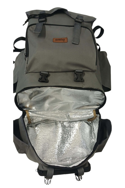 ROWAN ÇANTA Thermal Bottom Compartment Gray Waist Tie, Lower Fixing Camping and Fisher Backpack Size 62-41-22 cm