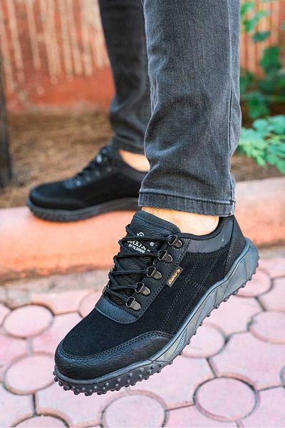 Weynes Ανδρικό μαύρο σουέτ DK Orthopedic Daily Waterproof Sneaker WSB1102