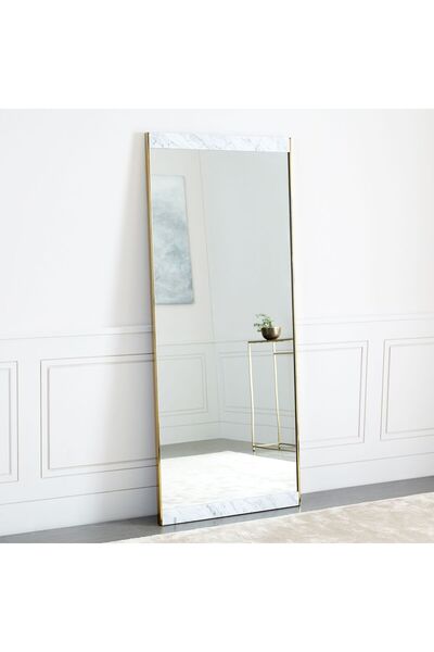 Muummirror 190x80 cm Mermer Detaylı Metal Boy Aynası